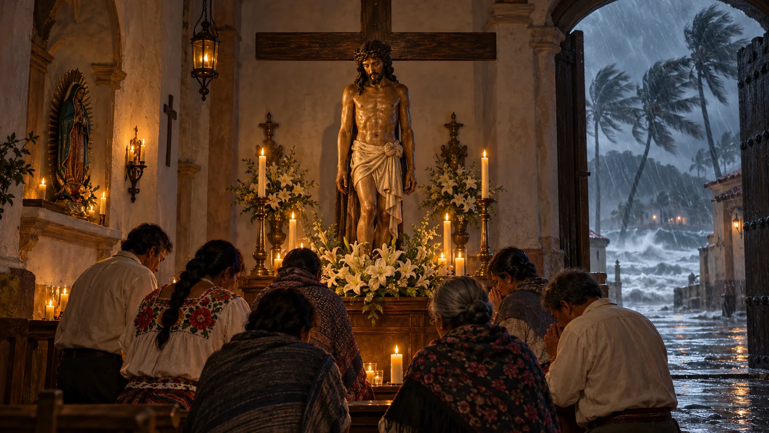 El Cristo que bajó los brazos en Barra de Navidad